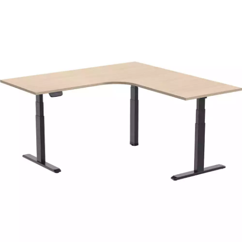 Picture of ERGOVIDA EED-633D ELECTRIC SIT-STAND CORNER DESK 1800 X 1800 X 750MM BLACK/OAK