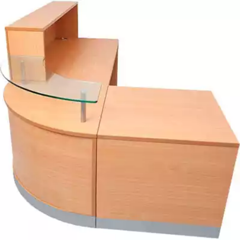 Picture of RAPID FLOW RECEPTION DESK 2400 X 1600 X 1160MM BEECH