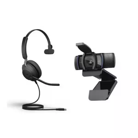 Picture of Jabra Evolve 2 40 MS Mono USB-C Headset & Logitech C920E Webcam