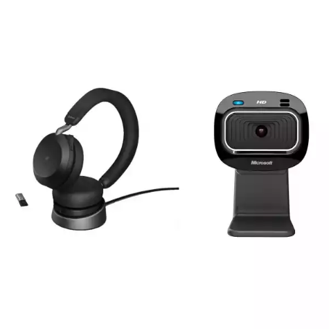 Picture of Bonus MS Webcam for Jabra Wireless Evolve 2 75 UC Stereo Bluetooth Headset & Charging Stand