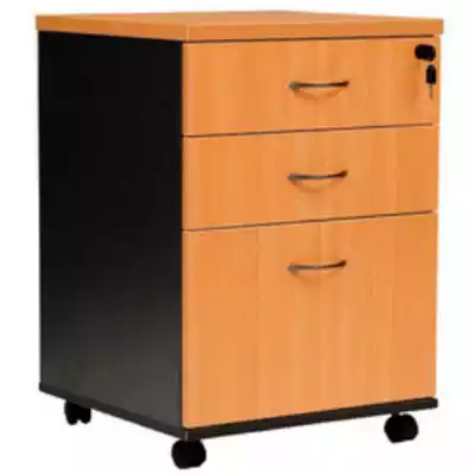 Picture of OXLEY MOBILE PEDESTAL 3-DRAWER LOCKABLE BEECH/IRONSTONE