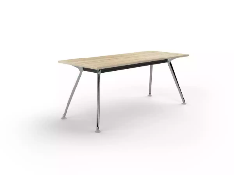 Picture of 1800 x 900mm Team Table- Polished Alloy Frame, New Oak Top